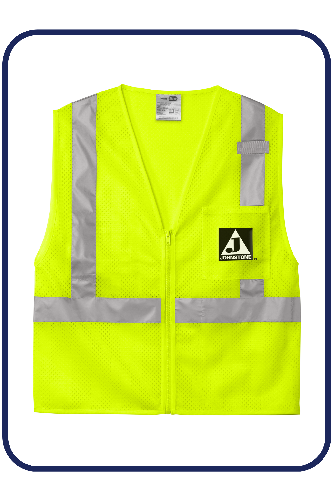 Johnstone ANSI 107 Class 2 Mesh Zippered Vest OC