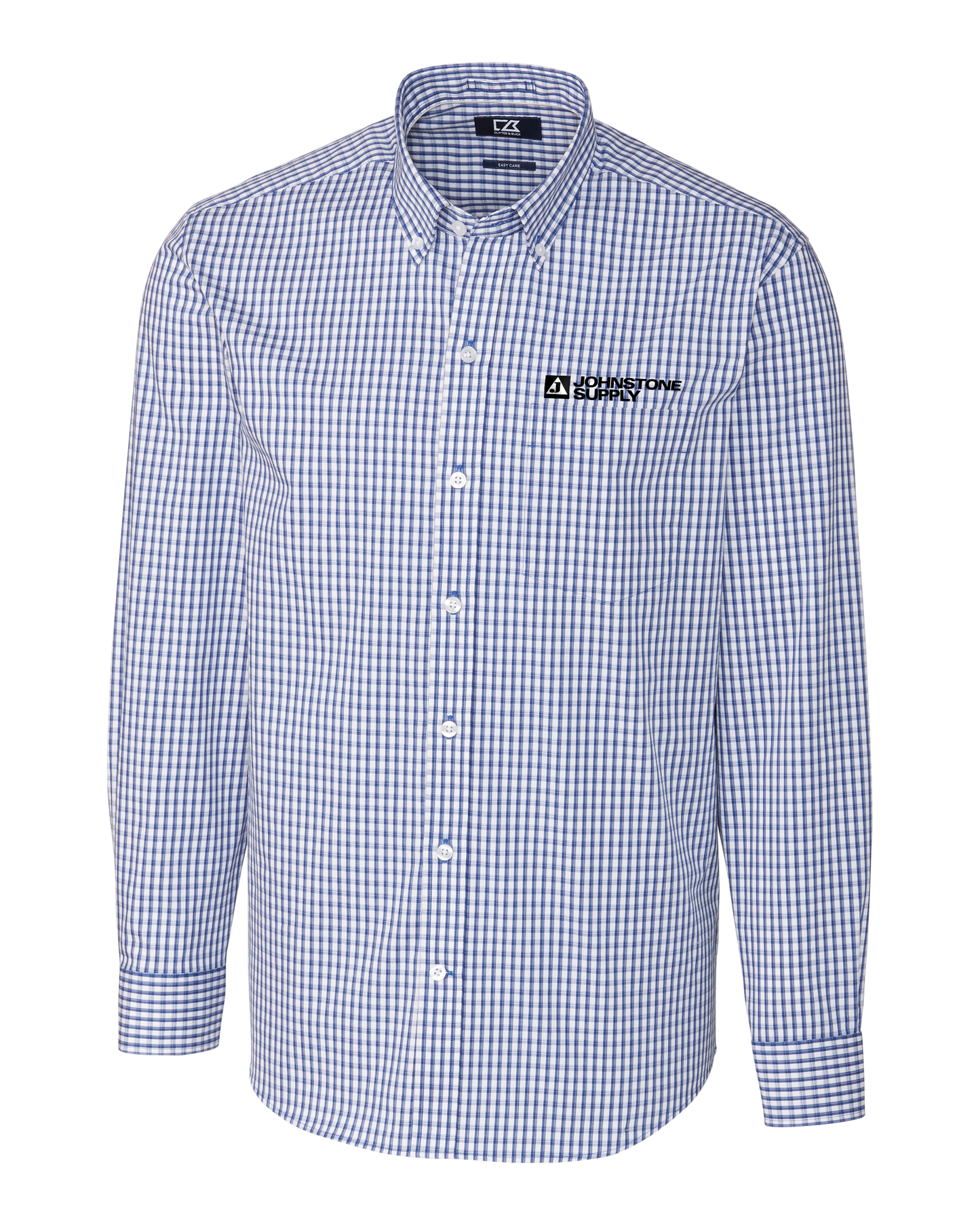 Johnstone Cutter & Buck Easy Care Stretch Gingham Mens Big and Tall Long Sleeve Dress Shirt