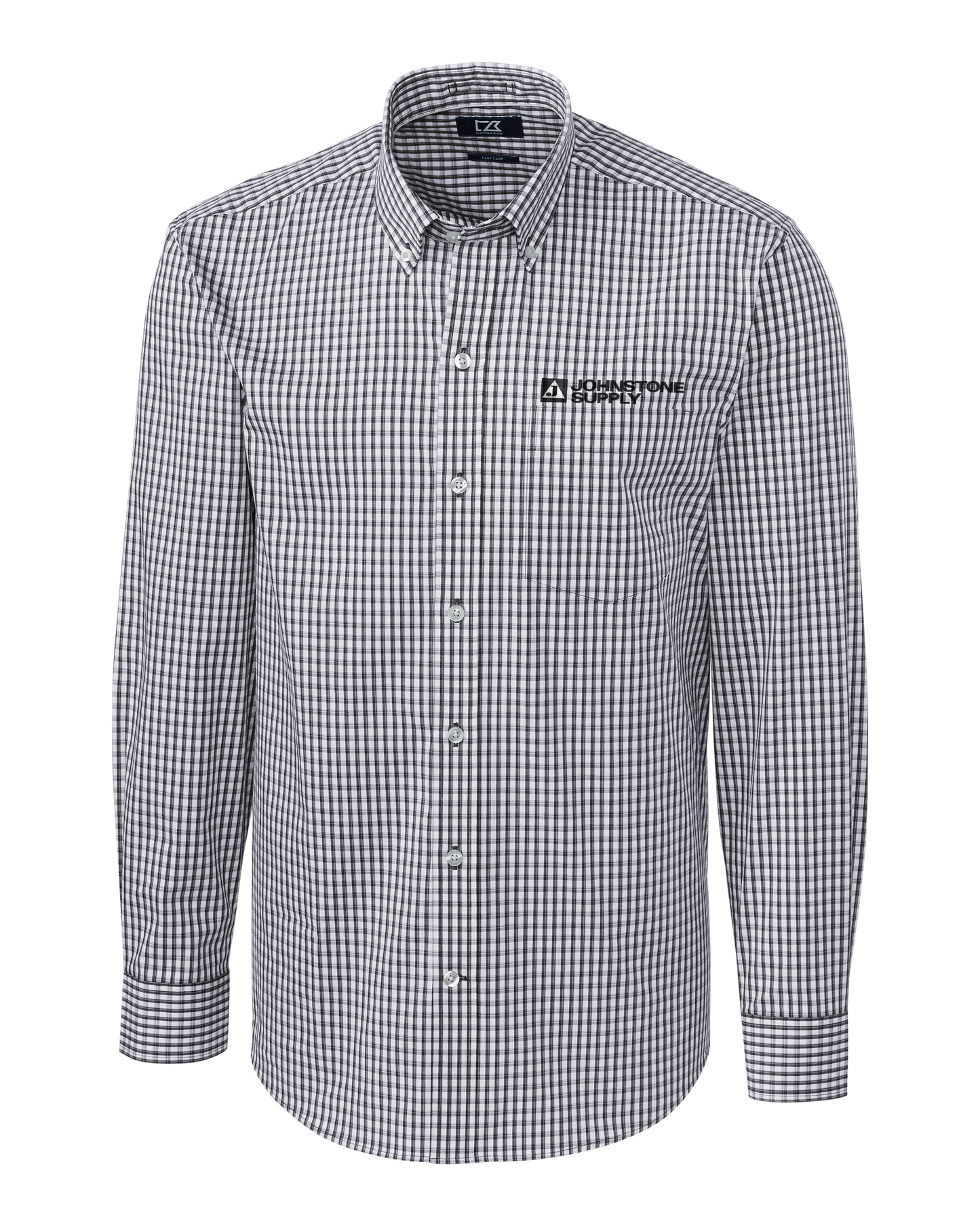 Johnstone Cutter & Buck Easy Care Stretch Gingham Mens Big and Tall Long Sleeve Dress Shirt