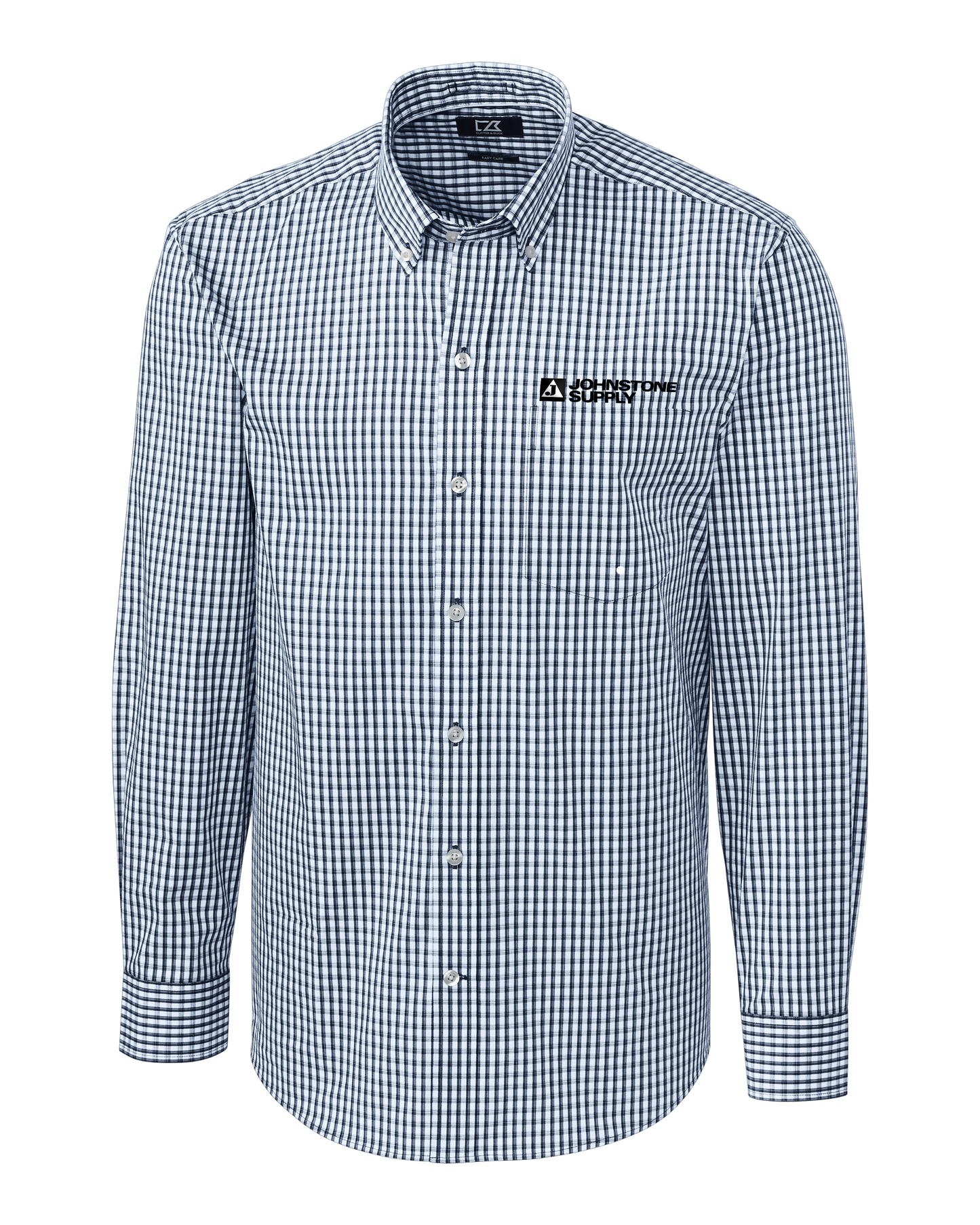 Johnstone Cutter & Buck Easy Care Stretch Gingham Mens Big and Tall Long Sleeve Dress Shirt