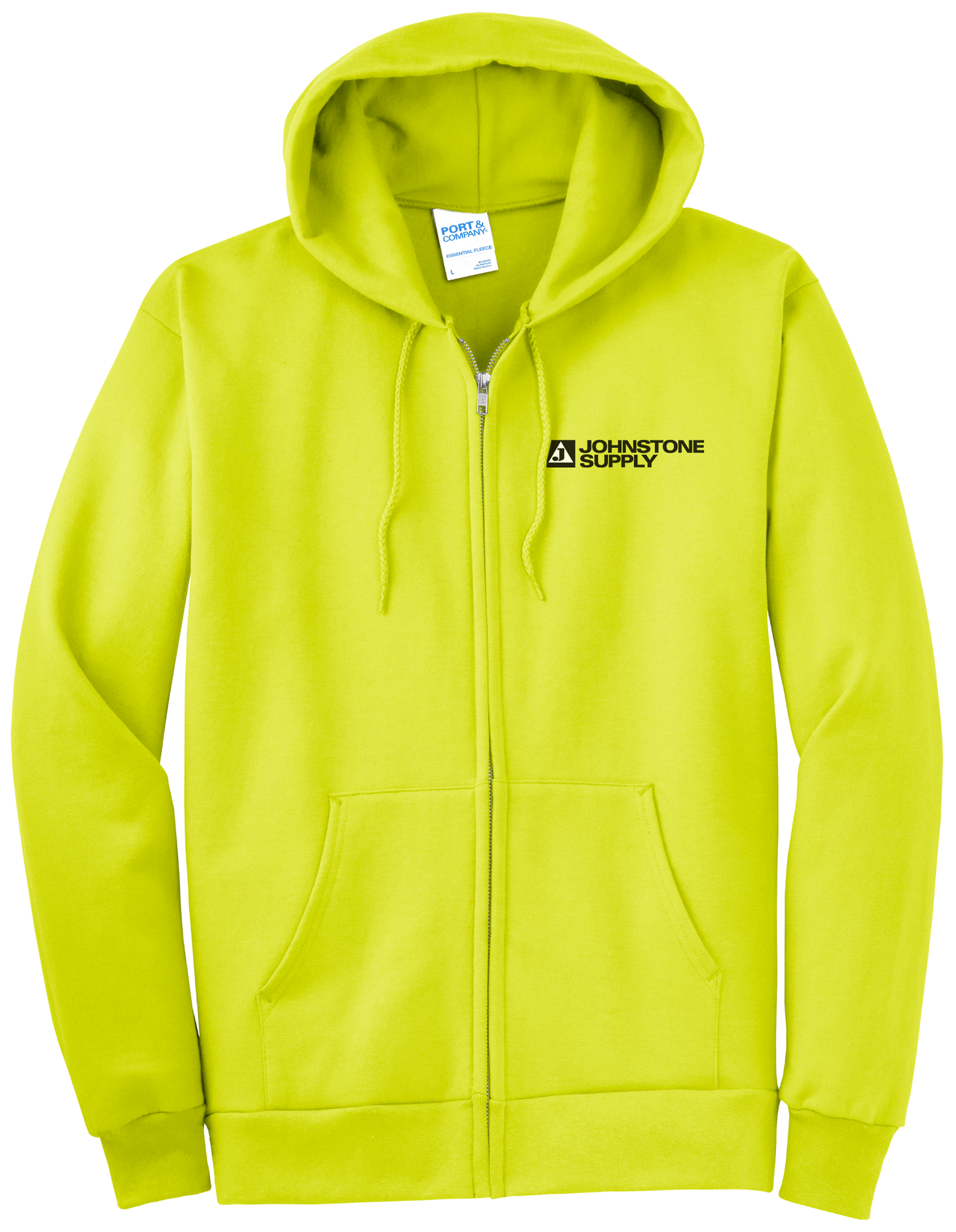 Johnstone Tall Fleece Full Zip Hi Vis Hoodie